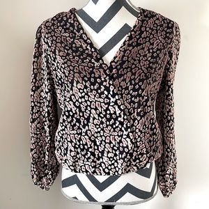 WHBM Velvet Leopard Blouse